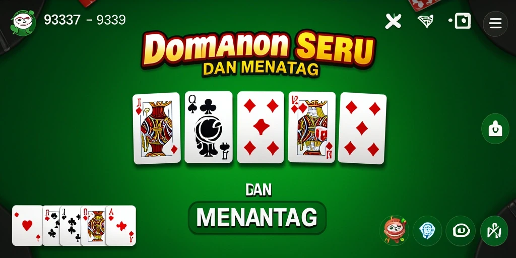 Tampilan utama gameplay Domino di 93337 yang menarik.