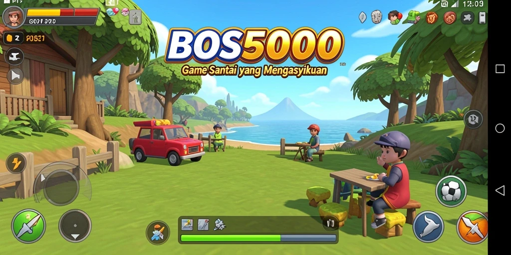 Tampilan menarik dari gameplay BOS5000 yang seru dan penuh warna.
