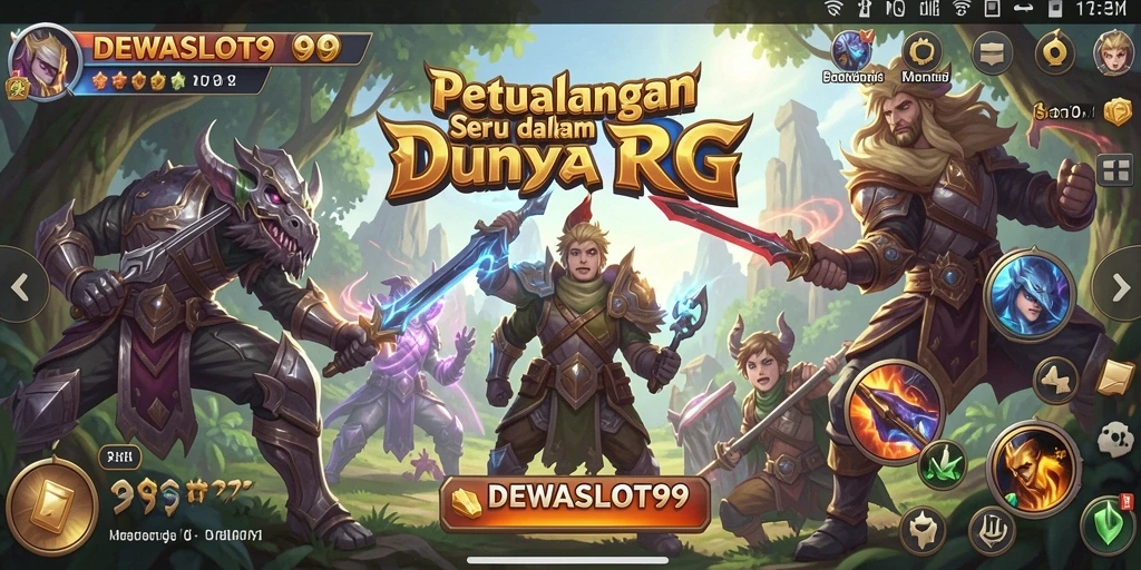 Screenshot permainan DEWASLOT99 dengan karakter dan misi seru.