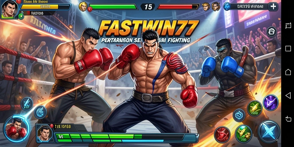 Tampilan seru gameplay FASTWIN77 dengan aksi bertarung yang dinamis.