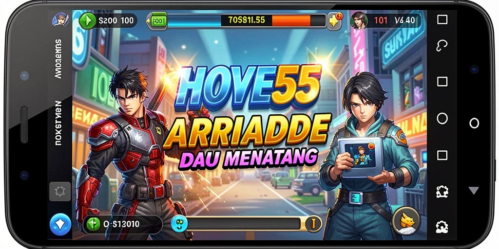 Tampilan gameplay seru dari HOYE55 dengan rintangan yang menarik.