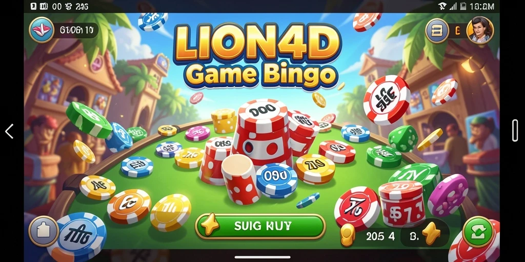 Tangkapan layar utama LION4D menunjukkan gameplay seru Bingo.