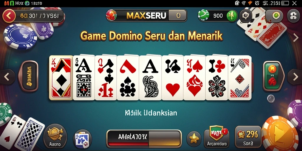 Tampilan gameplay seru dan interaktif dari MAXSERU di game Domino.