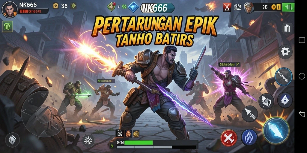 Tampilan seru pertarungan karakter di NK666 yang menantang.