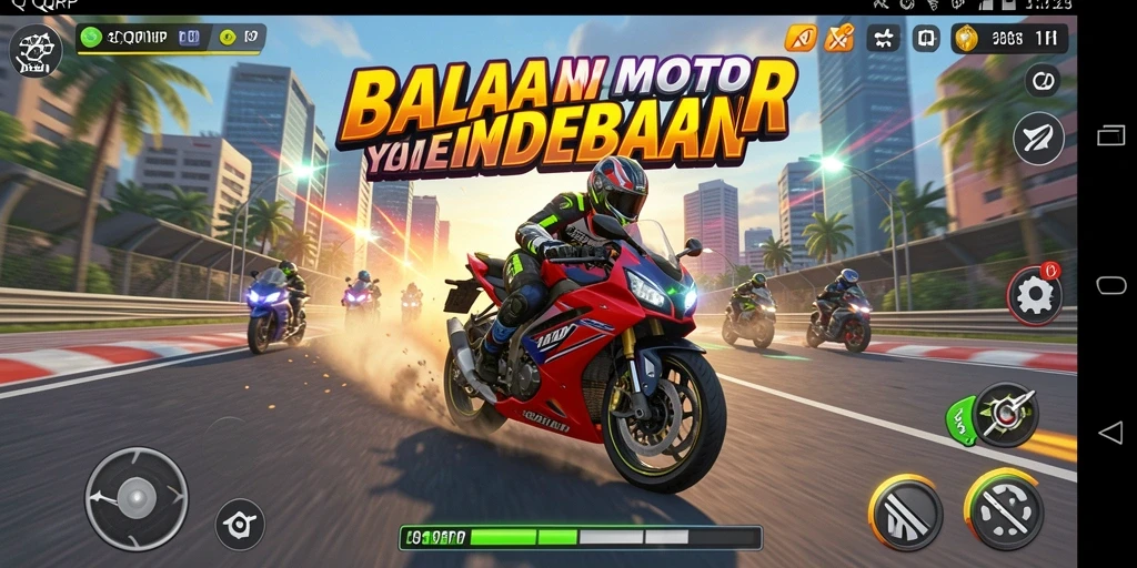 Gameplay seru dari QQRP dengan balapan motor yang menegangkan.