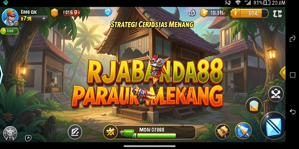 Tangkapan layar menampilkan aksi strategi yang mendebarkan dalam RAJABANDAR88.