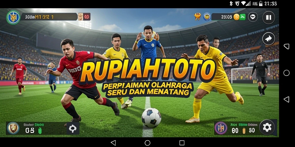 Screenshot menunjukkan aksi seru dalam permainan olahraga RUPIAHTOTO.