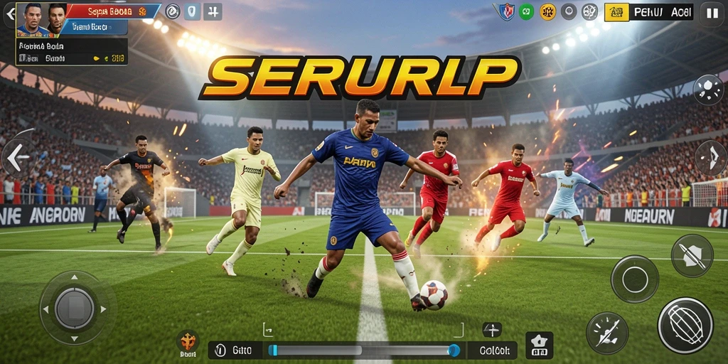 Gameplay SERURP yang menegangkan dan realistis dalam pertandingan sepak bola.