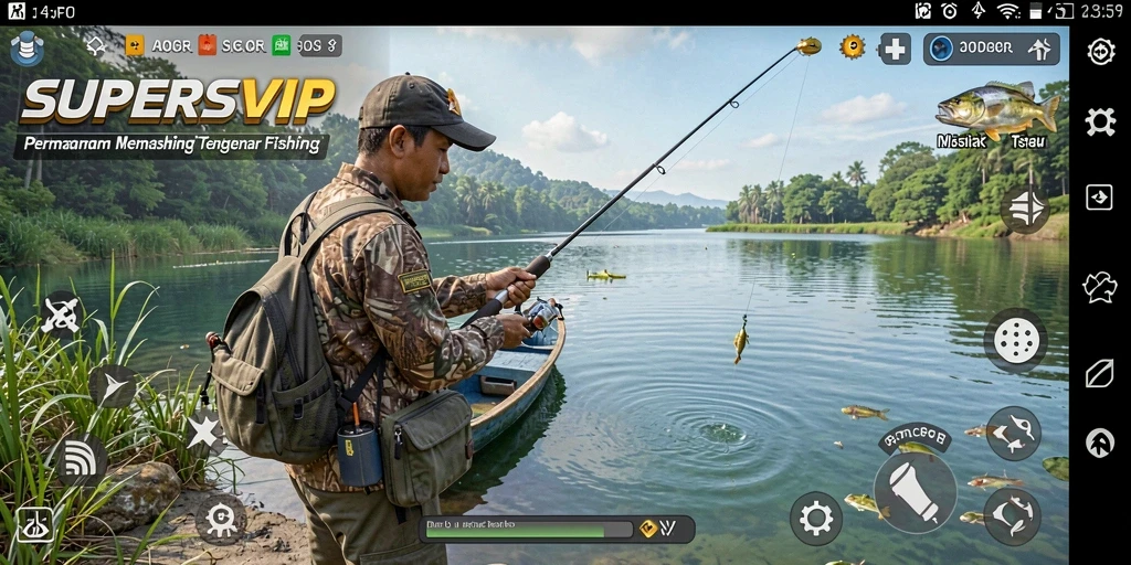 Tangkapan ikan yang spektakuler dalam gameplay SUPERSVIP.